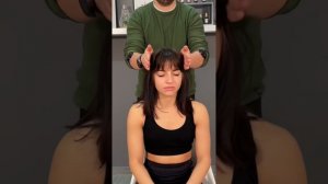 She is relaxing with Back and Neck Crack - Amazing ASMR Head Massage #shorts
