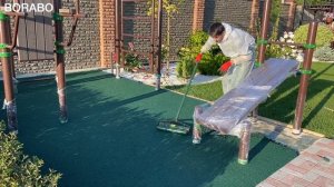 Укладка резиновой крошки для спортивной или детской площадки