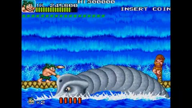 Joe & Mac Caveman Ninja. Arcade. Walkthrough (1CC) смотреть онлайн