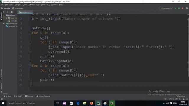 8 : Python Program to find Sum of Lower triangular elements in a matrix (Hindi)
