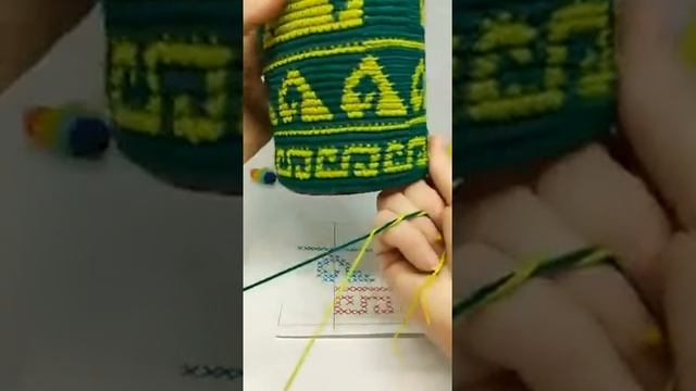 Вяжем жаккардовый узор. Схема волна.