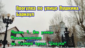 Прогулка по улице Пушкина. От улицы Промышленная к  Челюскинцев. Часть 1. Барнаул столица мира