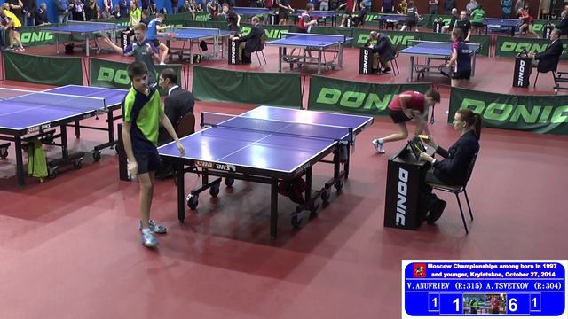 Владимир АНУФРИЕВ vs Андрей ЦВЕТКОВ, Настольный теннис, Table Tennis
