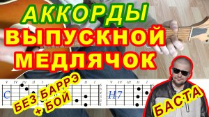 Выпускной Медлячок Аккорды ? Баста ♪ Разбор песни на гитаре ♫ Гитарный Бой для начинающих