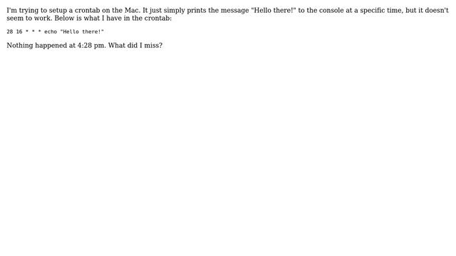 crontab setup on Mac смотреть онлайн