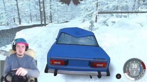 ЕДУ К БАБУШКЕ - ЗИМНИЕ ПОКАТУШКИ в BeamNG Drive + РУЛЬ