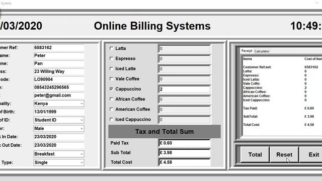 Overview of Online Billing System with Tab Control Developed in Python смотреть онлайн