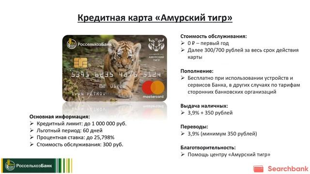 Обзор кредитных карт Россельхозбанка от Searchbank.ru
