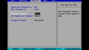 How to remove user password and supervisor password in BIOS