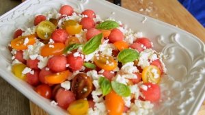 АРБУЗНЫЙ САЛАТ ? очень вкусный летний САЛАТ из АРБУЗА и ПОМИДОРОВ ? простой ПП рецепт