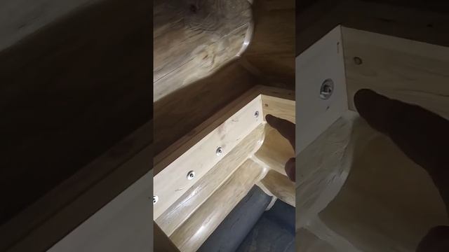парящие полки в бане из бревна. каркас.