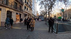 Main shopping streets in Barcelona, Spain | Winter【4K】Passeig de Gràcia