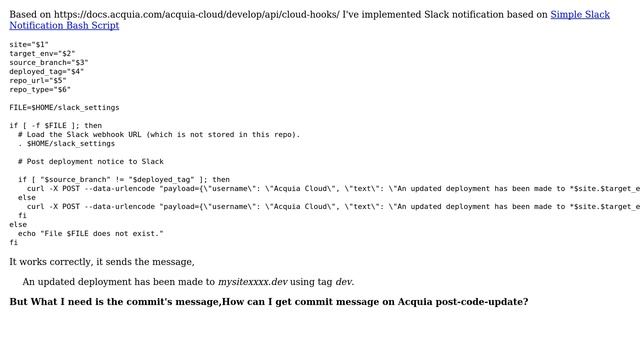 Drupal: Send Commit message on Acquia Hook by Slack смотреть онлайн