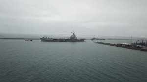 French aircraft carrier Charles de Gaulle being parked in Limassol