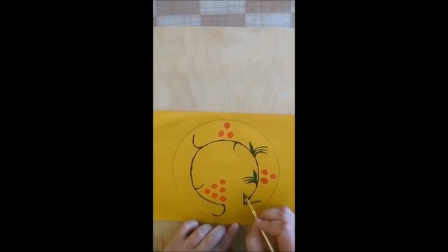 Рисование _Тарелка_ по мотивам хохломской росписи