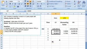 Calculating IRR using excel solver
