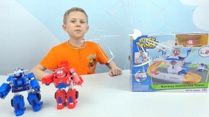 Даник и Супер Крылья Джетт и Пол - АЭРОПОРТ с командным центром и МАШИНКИ РОБО костюмы. Super Wings