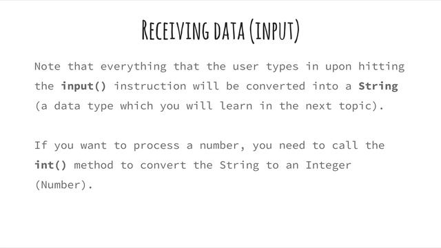 Python: 1.2 - Basic Input and Output Operators