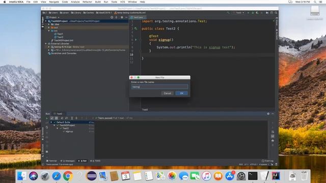 How To Create TestNG Project & Run tests using TestNG.xml file in intelliJ IDE