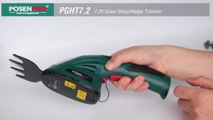 POSENPRO 7.2V 2 in 1 Lithium-ion cordless hedge trimmer & grass shear