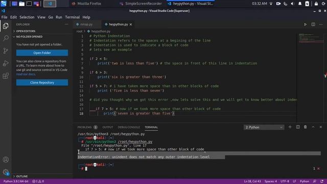 Python Tutorial #1 - Python Syntax , Indentation , Variables & Comments For Beginners - Learn Pytho