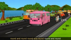 The Wheels on the Bus go round and round ( Vehicles ) -3D Animation Nursery Rhymes for Children