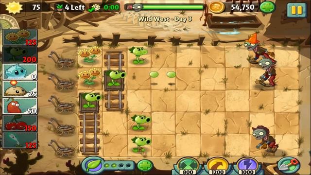 Plants vs Zombies 2: Wild West Day 3 1STAR 2STAR and 3STAR смотреть онлайн