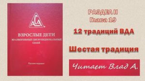 37. Красная книга ВДА. Раздел II Глава 19. 12 традиций ВДА. Шестая традиция. Читает Влад А.