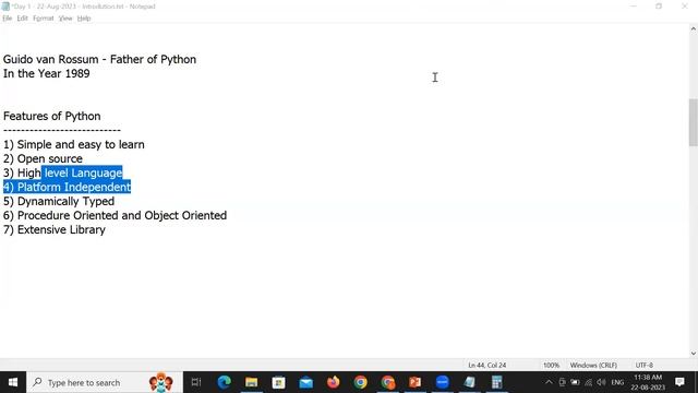Python Day 1 * Topic - Introduction, Batch 172. смотреть онлайн