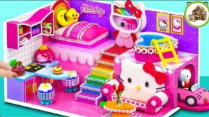 Милый домик hello kitty с сердечком бассейном и современный кухонный набор из картона #107