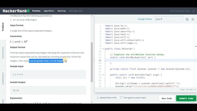 Mini-Max Sum HackerRank Solution [Simplest Trick] | codedecks