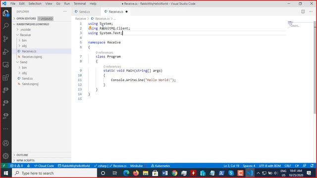Lection 60 Part 1/4, RabbitMQ Hello World