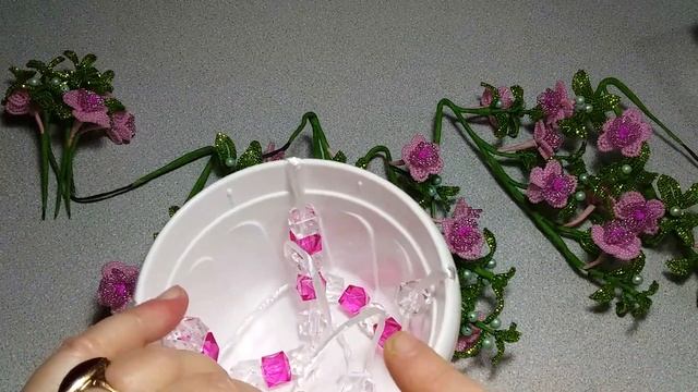 Бисероплетение. Цветы из бисера. Ахименес Дабл Пинк Роуз. 2 часть. Оформление. Мастер класс. смотреть онлайн