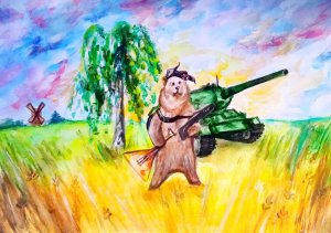 Русский мишка рисунок