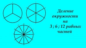 Деление окружности на 3; 6; 12 равных частей.