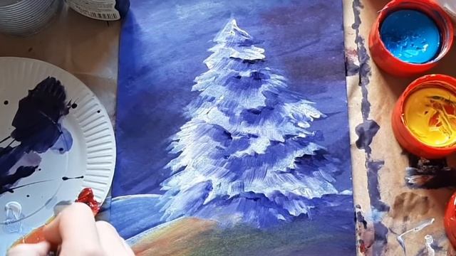 Новогодняя ЁЛОЧКА |Как нарисовать|Рисование для начинающих|