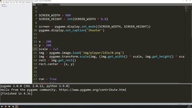 PyGame Scrolling Shooter Game Beginner Tutorial in Python - PART 1 | Creating the Player