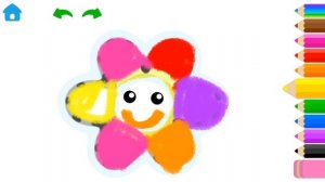 Рисуем цветочек. Раскраска для детей