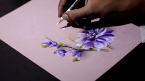 Purple Flowers -- Colored pencils on Canson Mi Teintes paper.