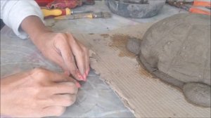 Черепаха из бетона.  Tortoise made of concrete. DIY.