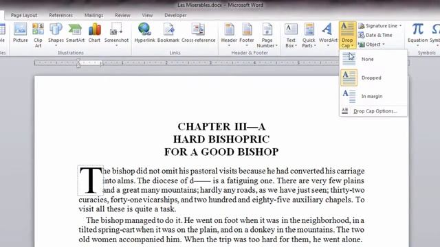 Insert a Drop Cap (large first letter) in Word смотреть онлайн