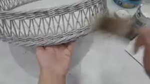 Часть 2.   Чайный столик из табурета _ плетение из бумажной лозы