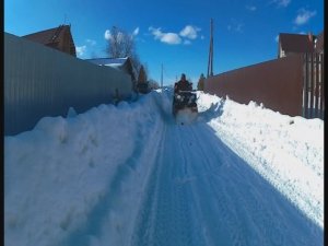 Испытания снегоотвала для квадроцикла. Продолжение.