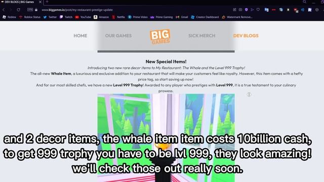 NEW PRESTIGE UPDATE is OUT! | Roblox My Restaurant смотреть онлайн