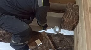 Дом из бруса своими руками. Утепление пола первого этажа.