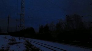 Электровоз ВЛ10 с товарным составом, перегон Нара-Бекасово 1 19.12.2014