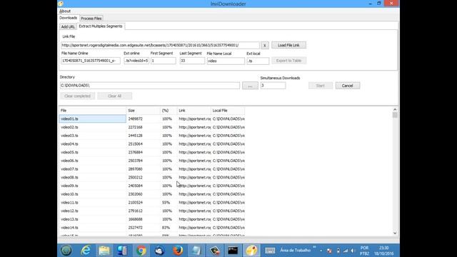 InviDownloader 1.0.0.2 - Example Download TS segmented смотреть онлайн