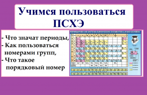 Периодическая система Менделеева Д.И. Учимся пользоваться.