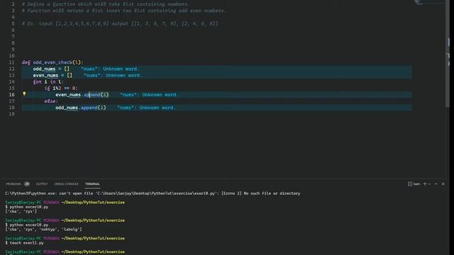 Python Exercise 11 (Solution)