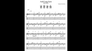 Robert Burns: Auld Lang Syne with tablature/sheet music for solo fingerstyle guitar